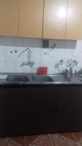una cocina con 2 lavabos y 2 grifos en LO QUE HAY!!! en Ezeiza