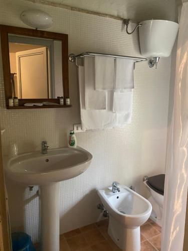 Koupelna v ubytování Albergo Le Casaline