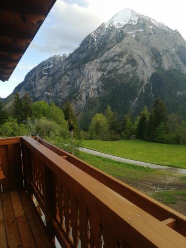 a view from the deck of a mountain at Ferienhof Gindl und Gästehaus Gindl in Tauplitz