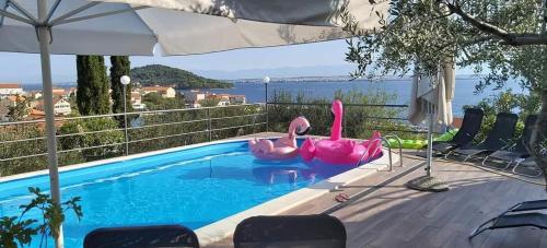 Apartment in Kali with sea view, balcony, air conditioning, Wi-Fi (4566-4)