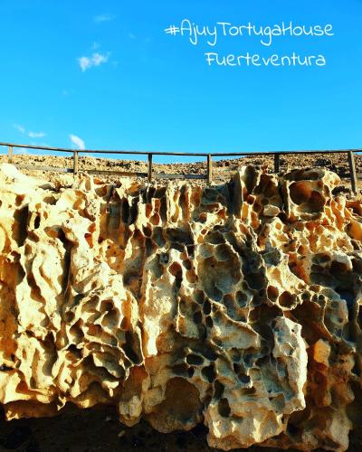 a close up of a rock formation on the ground at Ajuy Tortuga House in Ajuy