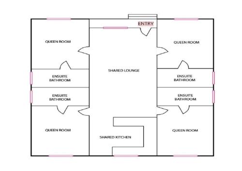 a block diagram of a house at SkyLodge Temora in Temora
