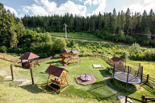 an aerial view of a playground in a field at Zahar Berkut in Slavske