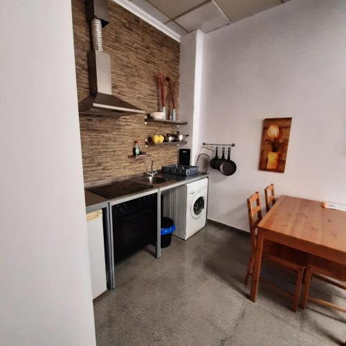 Dapur atau dapur kecil di Habitaciones La MAR