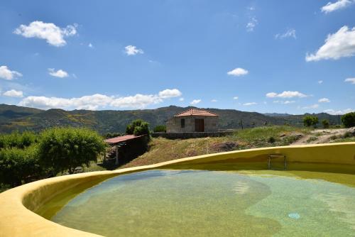 a large swimming pool in the middle of a yard at Quinta de S. Cipriano in Resende