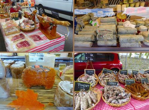 a collage of four pictures of different types of food at Côte du Jardin in Pouillé