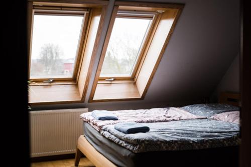 Postel nebo postele na pokoji v ubytování Ferienhaus Schiller
