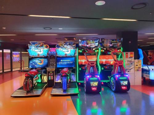 a group of motor scooters on display in a store at Lotte Buyeo Resort in Buyeo