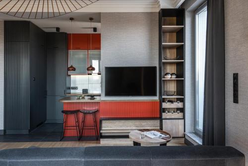 Una cocina o zona de cocina en Apartament Manhattan