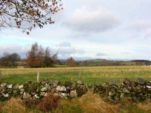 a stone fence in a field next to a field at 2 Mellfell View in Penrith