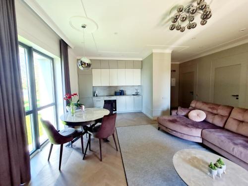 Dapur atau dapur kecil di Apartamentai Šventojoje