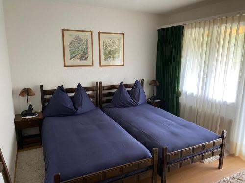 מיטה או מיטות בחדר ב-Superior Apartment 100m2 Bodmisonne - Grindelwald