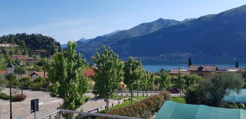 a view of a town with a lake and mountains at Bellagio Holiday Home in Bellagio