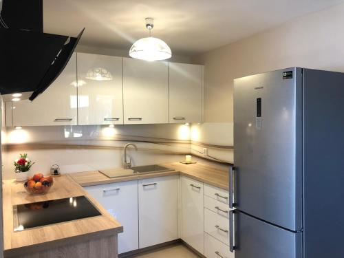Dapur atau dapur kecil di Apartamenty u Maksa