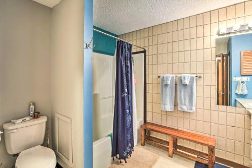un bagno con wc e doccia di Cozy Wintergreen Resort Condo Walk to Ski Lifts! a Lyndhurst
