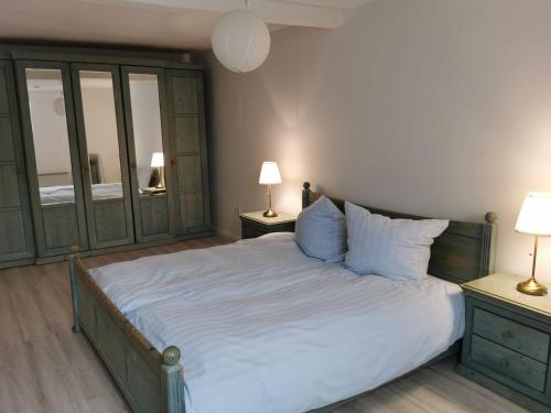 Katil atau katil-katil dalam bilik di Ferienwohnung am Aegidiiplatz