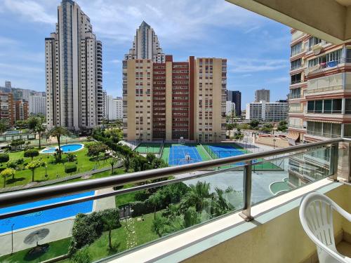 Výhled na bazén z ubytování Apartamento Completo Torresol I nebo okolí