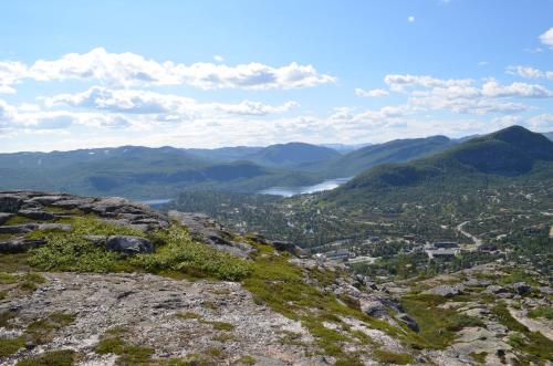 a view of a valley from the top of a mountain at Hovden Høyfjellsenter in Hovden