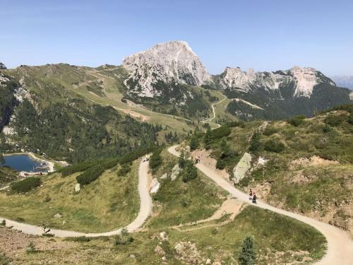 a winding road on the side of a mountain at Apartment Sophia in Sonnenalpe Nassfeld
