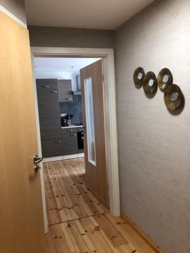 a room with a hallway with a room withlinsternessternessumerable at Ferienwohnung Alte Molkerei in Bad Sulza