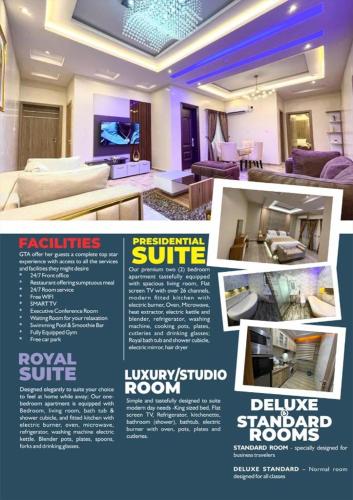 a collage of pictures of a living room at God's Touch Apartments Signature in Lagos