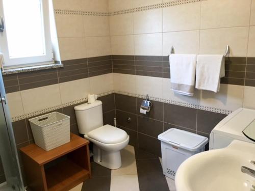 a bathroom with a toilet and a sink at Apartment Mirella in Umag