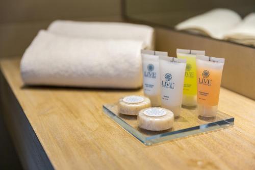 a table with some products on top of a table at Live Hotel Boutique (Adults only) in Punta del Este