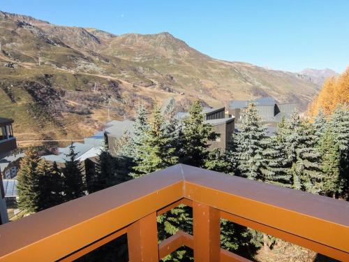 a view from the balcony of a building with a mountain at Apartment La Boédette-1 by Interhome in Les Menuires