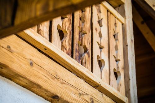 a close up of a wooden door on a building at Willa u Steni in Gliczarów