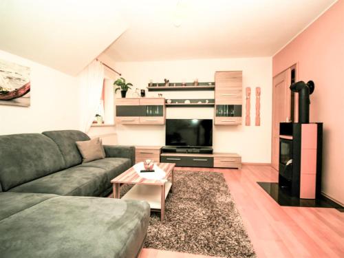 Televízia a/alebo spoločenská miestnosť v ubytovaní Apartment Poldi by Interhome