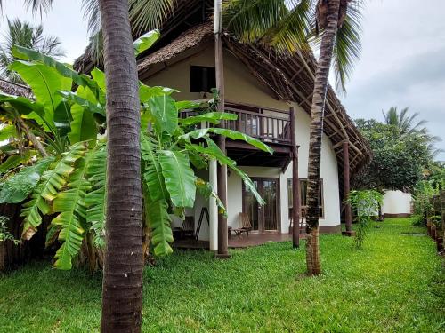 a house with palm trees in front of it at Kena Beach Hotel in Matemwe
