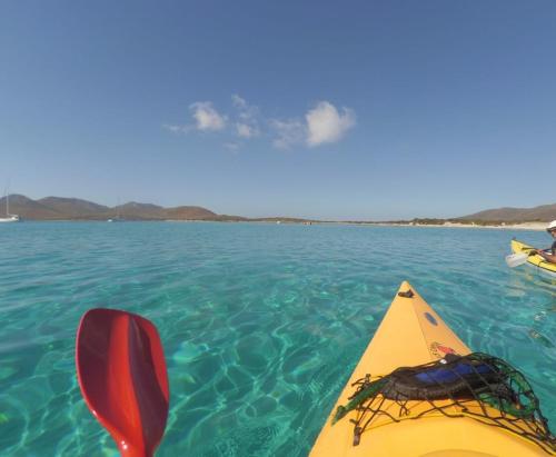 a view of the water from a kayak in the ocean at Casa vacanze Sardegna " Tzia Maurissia " in Teulada