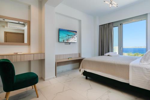 A bed or beds in a room at Katakis LuxuryVillas