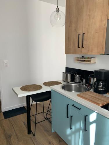 a kitchen with a sink and a counter at TY STUDIOS Hyper Centre Ville in Brest
