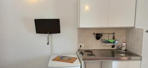 Kuchyň nebo kuchyňský kout v ubytování Apartment's Meti