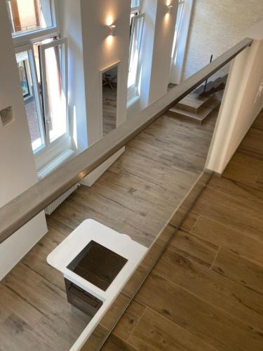 a view of a staircase in a house at San Giuseppe Suite in Riva del Garda