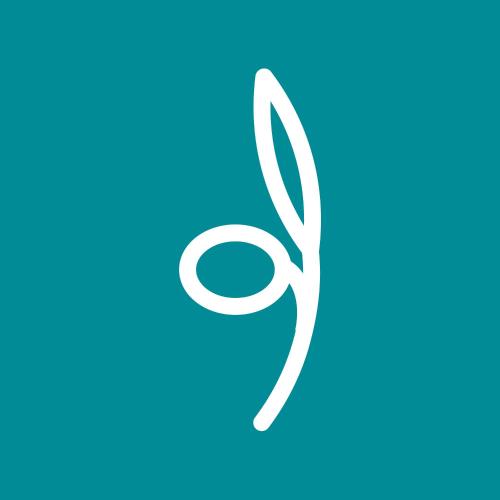 a letter p logo in white on a blue background at Elisso Villas in Platis Yialos Sifnos