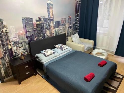 Postel nebo postele na pokoji v ubytování Melinda Apartman