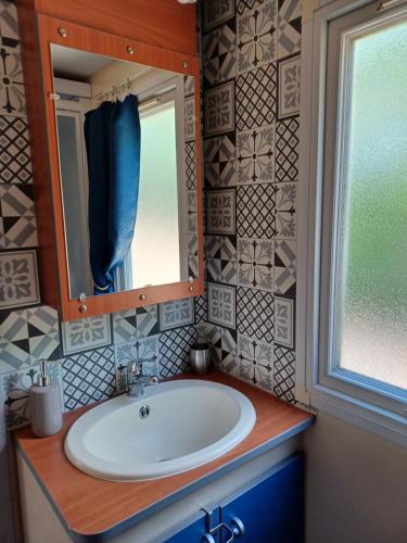A bathroom at Flo's Mobil-Home