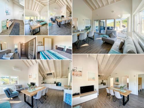 Televisyen dan/atau pusat hiburan di Wunderschöne helle Wohnung mit großer Dachterrasse