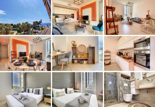 un collage de photos d'une maison dans l'établissement Nestor&Jeeves - ALBERT 1ER DESIGN - Hyper center - Very close sea and pedestrian zone, à Nice