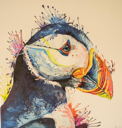 a painting of a bird with a colorful head at Forty Winks Loch Lomond in Balloch