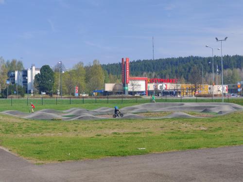 a group of skate ramps in a park at Nina`s GuestHouse, Jämsä City, 160 m2, Include x2 Himos Ski Pass in Jämsä