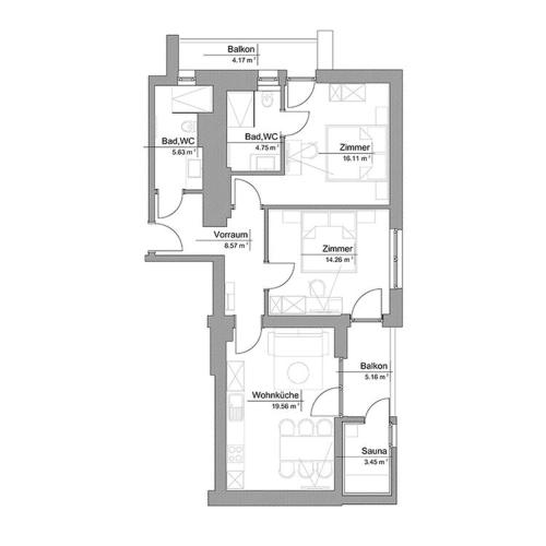 a floor plan of a house at Unser Hoamat Appartement in Schladming