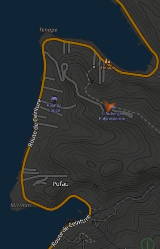 a map of the proposed route for the parilla trail at Sunset rooms - Auberge Polynésienne in Tevaitoa