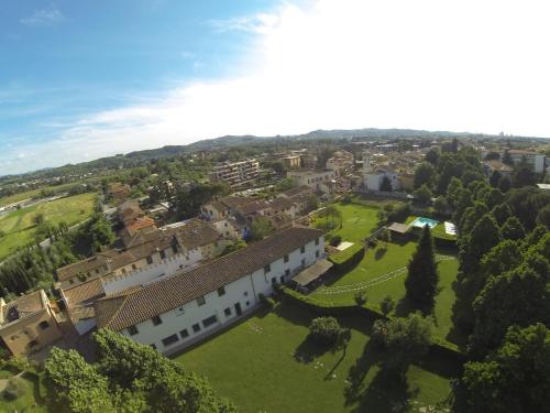 an aerial view of a town with buildings and trees at Rovezzano B&B in Florence