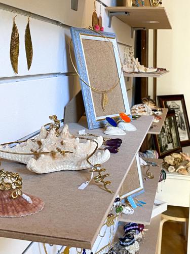 a table with shoes and other items on it at Casa Dasyra in Chania Town