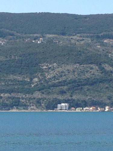 a large body of water with a city in the distance at Hotel Vienna in Herceg-Novi
