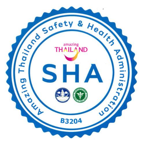 a label for the sha nursing safety and health clinic at 2ROOMS Boutique House in Phuket
