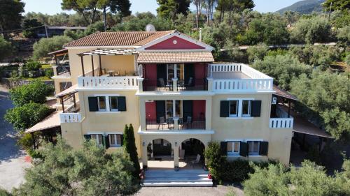 an aerial view of a house at Irida in Lefkada Town